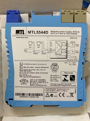 MTL5544D Sumber Daya Repeater MTL Instrumen 4/20ma Untuk 2 atau 3 Wire Transmitter Dua output