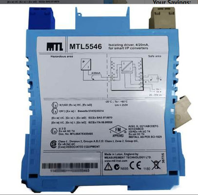 MTL5546 MTL Isolating Driver Untuk 4 ¢ 20mA HART® Valve Positioner Dengan Line Fault Detection