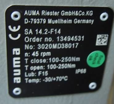 SAR 14.2-F14 AUMA SAR 07.2 SAR 14.6 Bagian Aktuator AUMA