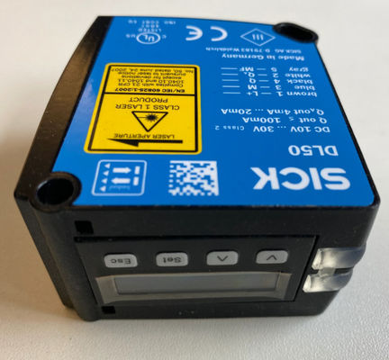 Sensor jarak laser SICK DL50-P1123: Dx50 36,1 mm X 62,7 mm X 57,7 mm untuk industri
