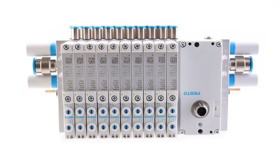 Festo Valve manifold VTUG dengan multi-pin plug atau koneksi fieldbus VTUG-14-VRPT-B1T-Q12B-UB-Q6SU-24K+TTSC