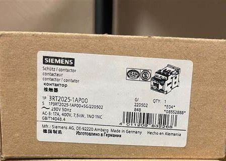 Siemens 3RT2035-1AP00 Kontaktor dengan 1 NO 1 NC Kontak Bantuan Sekrup Terminal Ukuran S2 6.6W pada AC dalam keadaan operasi panas
