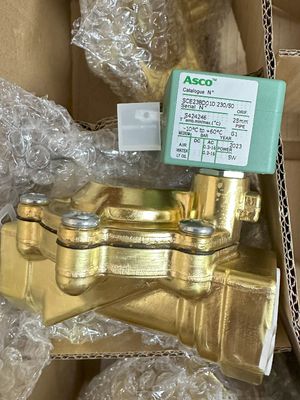 ASCO SCE238D008EMO.24/DC - Badan Kuningan, EPDM, G1/2, 2/2 NC, Seri 238 Solenoid Valves Pilot Dioperasikan Dibangun dalam Pilot