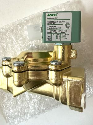 ASCO SCE238D008EMO.24/DC - Badan Kuningan, EPDM, G1/2, 2/2 NC, Seri 238 Solenoid Valves Pilot Dioperasikan Dibangun dalam Pilot