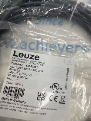 Kabel Koneksi Leuze KD U-M12-5W-P1-100-3DP Flow 0.70 Cv Dirancang untuk Pabrik Kimia dan Pembangkit Listrik