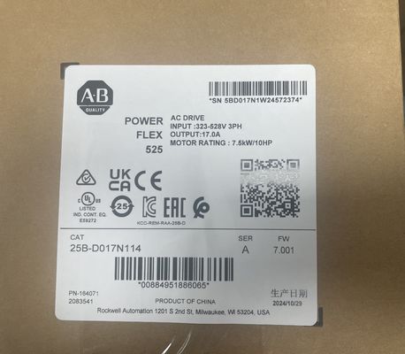 Penggerak Frekuensi yang Dapat Disesuaikan Allen-Bradley 25B-D017N114 dengan Rentang Output ± 10V 0…20 mA Kecepatan Prosesor 1.4 GHz