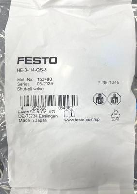 Festo HE-3-14-QS-8 Tutup - mati katup